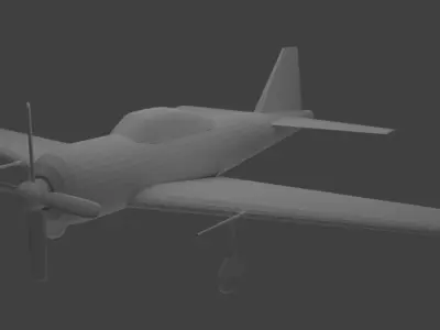 rigged plane Free low-poly 3D model