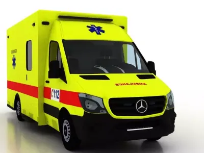 Mercedes Benz Sprinter 2015 Truck Belgium Ambulance 3D model