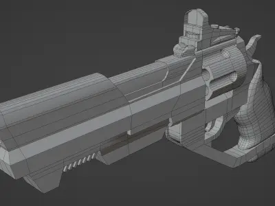 Revolver Weapon Game Ready Model Low-poly 3D model