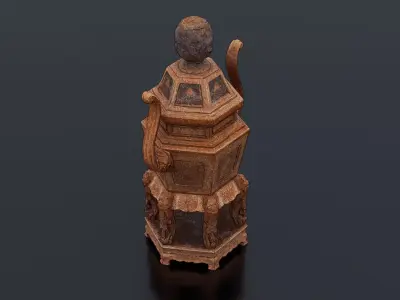 Ancient Chinese Incense Burner Low-poly 3D model