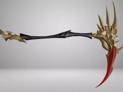 Futuristic Scythe Low-poly 3D model shop