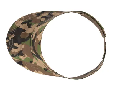 Sun visor cap Military style Low-poly 3D model
