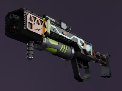Sci-Fi Gun 3D Model  High Quality Game Ready 3D model