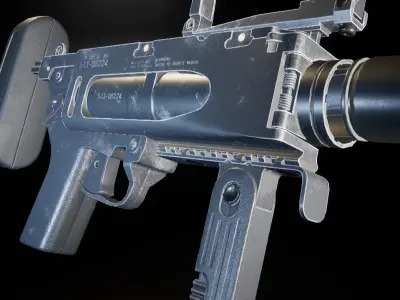 AAA GL320 Grenade Launcher Game Ready PBR Low-poly 3D model