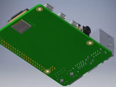 Raspberry Pi 4 Model  3D model