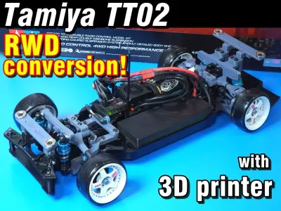 Tamiya TT-02  RWD drift conversion kit 3D print model