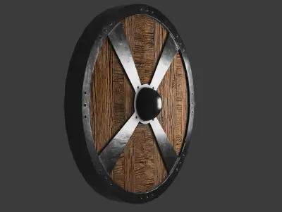 Iron shield Low-poly 3D model