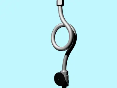 Pressure gauge and siphon tube 3D model