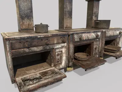 Ruined  Industrial Ovens  3D model
