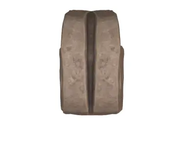 Ram abstract wood statue Low-poly 3D model
