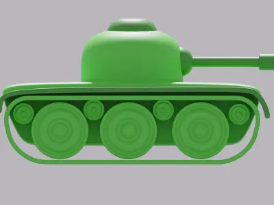 Cartoon Tank Low-poly 3D model purchase