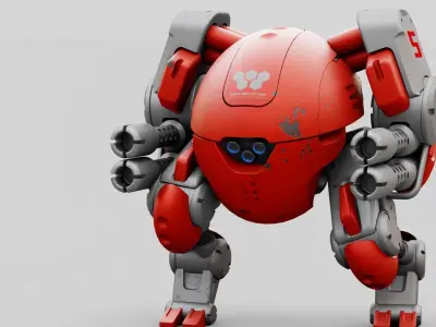 MILITARY BOT M-200  RIGGED 3D model
