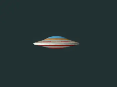Flying Saucers Pack Low-poly 3D model