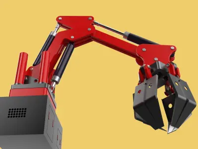 HYDRAULIC CRANE GRABBER CLAW GRIPPER GRAPPLE CLAMP HOOK LIFTER 3D model