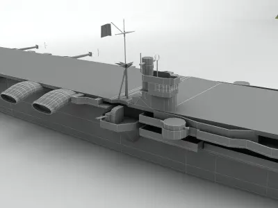 Soryu Aircraft Carrier Ship WWII Low-poly 3D model