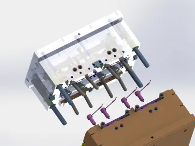 Plastic injection mold set Free 3D model