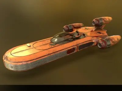 Star Wars - X-34 Landspeeder Low-poly 3D model