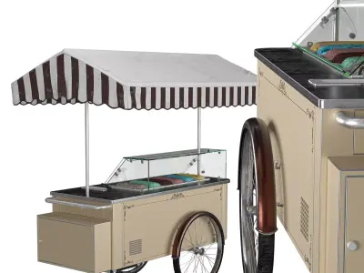 ISA Classic Ice Cream - Gelato Cart - Detailed 3D Model Low-poly 3D model