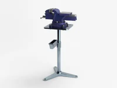 Bench Vise With Stand Low-poly 3D model