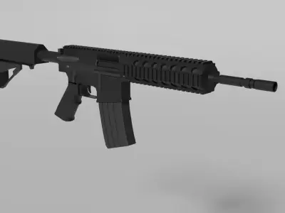 M4 rifle - lowpoly gameready rigged Low-poly 3D model