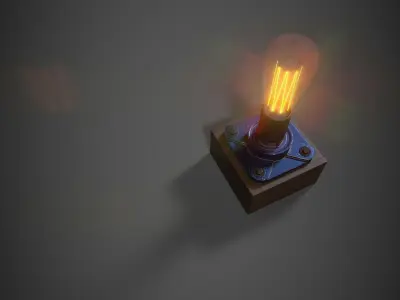 Industrial lamp Low-poly 3D model purchase