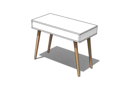 Retro table wooden Low-poly 3D model