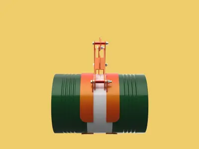 DRUM BARREL HORIZONTAL TONGS SCISSOR GRIPPER LIFTING CLAMP GRAB 3D model