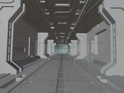 Sci-Fi corridor 3D model