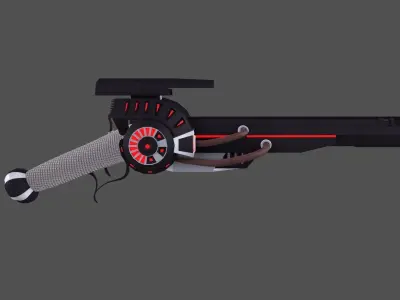 Hi-tech pistol  Low-poly 3D model