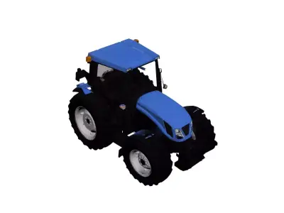 Generic Modern Heavy Tractor Low Poly Farm Vehicle Optimized Low-poly 3D model