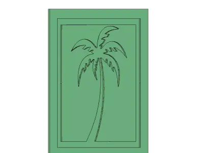 Palm Tree Wall Art Mold Digital File for Casting 3D model
