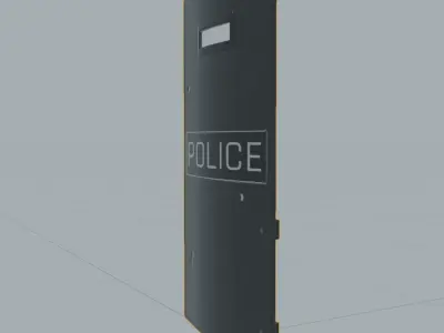Police Riot Shield Low-poly 3D model