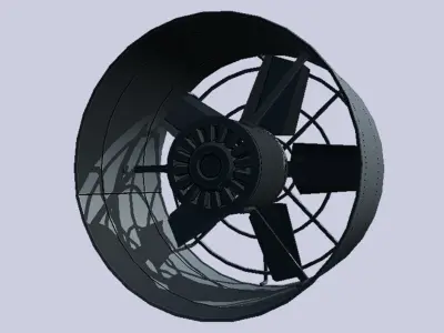 Industrial exhaust fan Low-poly 3D model