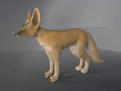 Bauble fox Low-poly 3D model