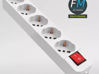 Type F Power Strip 3D model