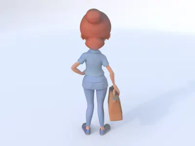 Retail Store Employee female 3D model