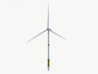 Wind Turbine Low-poly 3D model 10