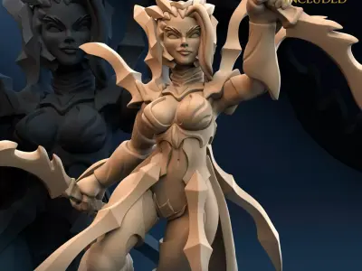 Spider Female Warrior Arachnid Blade B 3D print model