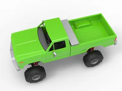 Wheel Standing Mega Truck Scale 1 to 25 3D print model