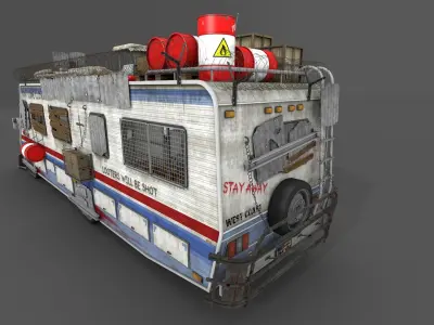 Apocalypse vehicle - Motorhome Low-poly 3D model