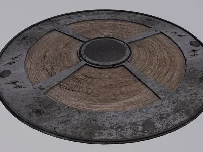 Barbarian shield Low-poly 3D model