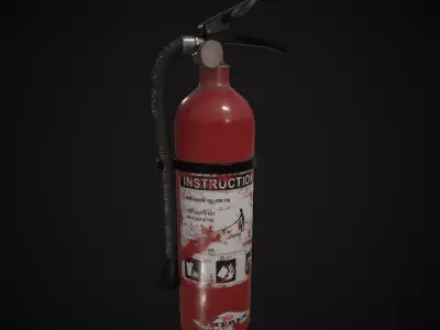 Fire Extinguisher Low-poly 3D model 5