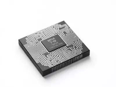 Circuit Chip Metallic model pack Low-poly 3D model