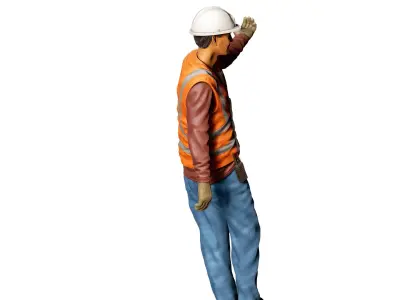 N4 Railway track worker hanging onto a train 3D print model