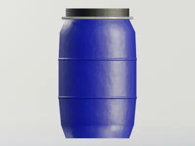 Plastic Open Head Drum 220L Low-poly 3D model