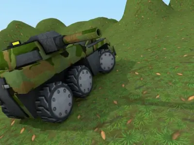 Low Poly Armored Car Low-poly 3D model