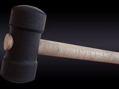 Rubber Hammer Low-poly 3D model