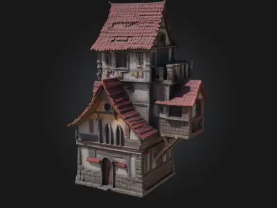 Medieval Fantasy House  A Whimsical Home for Heroes and Mystics 3D model