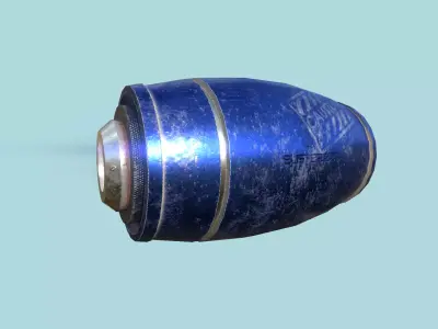 Mega Buster Blue - Hand Cannon - SciFi Blast Weapon Low-poly 3D model