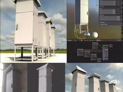 Electrical Control Box 3  Low-poly 3D model